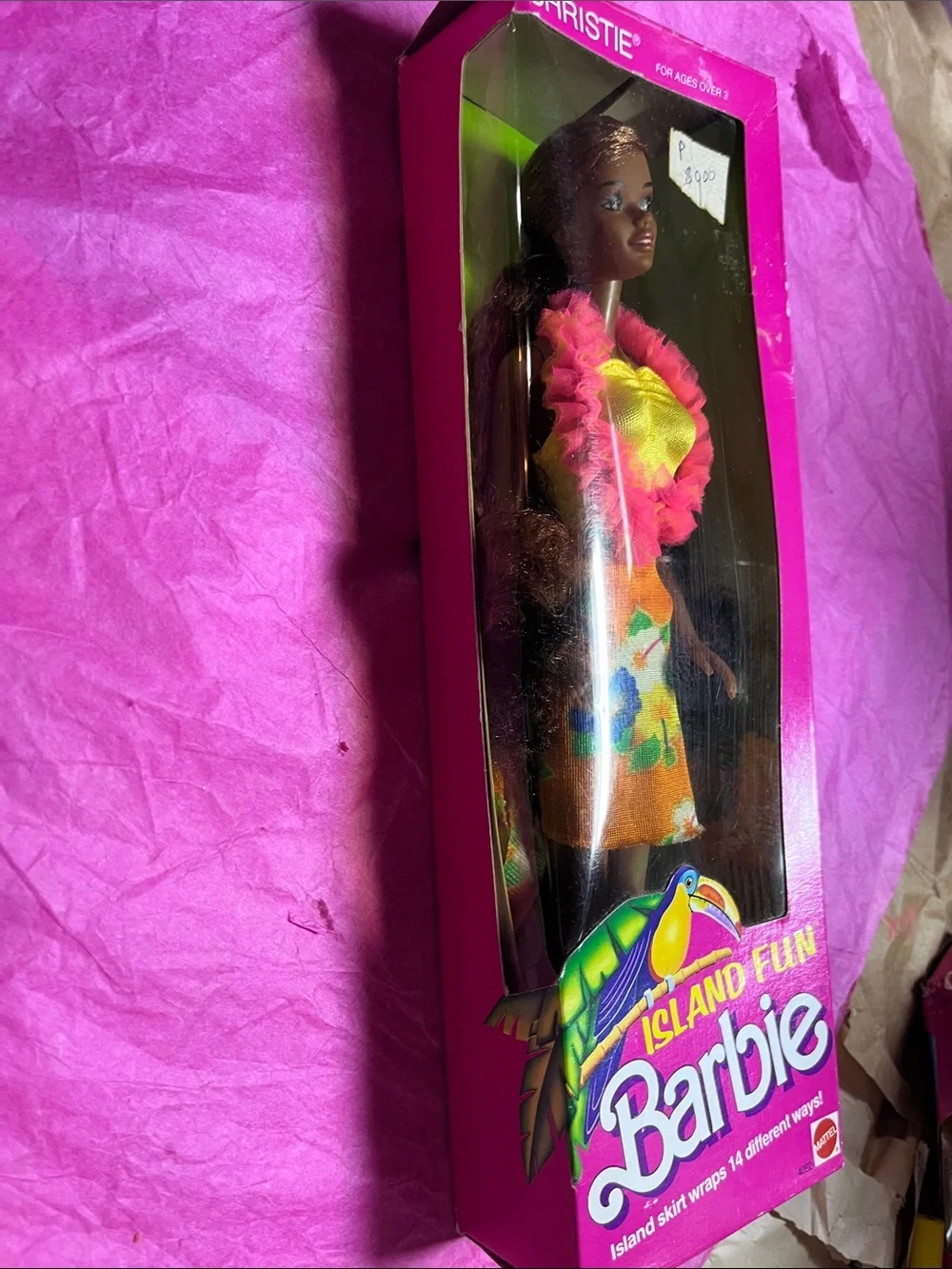 vintage 1987 Mattel Island Fun Christie doll (#4092) NRFB